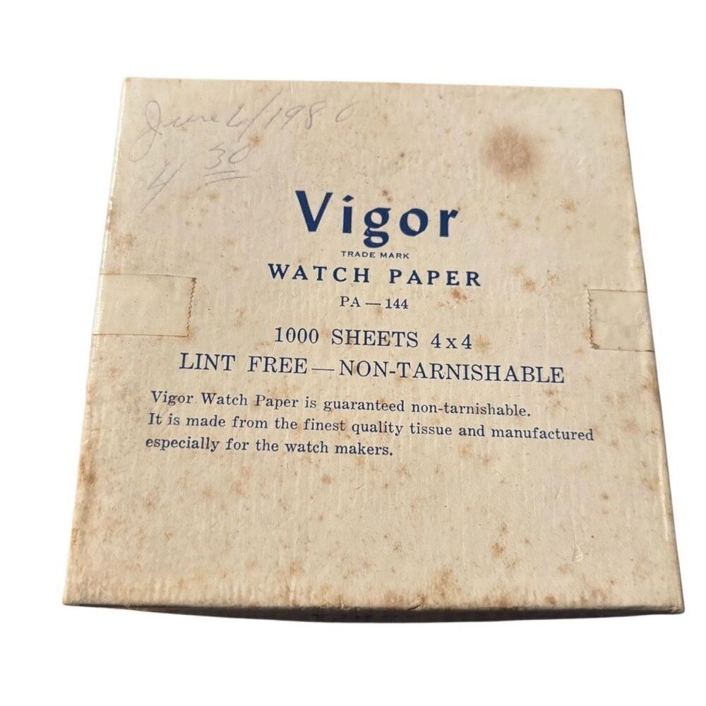 Vigor Watch Paper PA-144 4x4 Sheets Partial Box